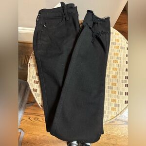 Judy Blue Black denim jean with tummy control. Raw edge. Size 3/26